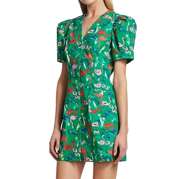 Tanya Taylor | Dresses | Tanya Taylor Augustine Dress Flamingo Green 4 |  Poshmark
